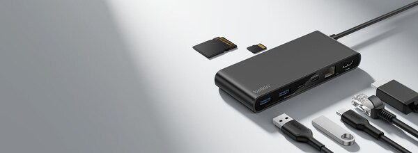 Connect USB-C 8合1 HUB（2.5G乙太網路）支援 4K@60Hz解析度，並提供高達 2.5Gb 乙太網路。