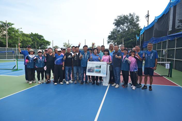 縣府核定補助480萬元於四湖運動公園皮克球場設置電動遮陽網系統，提供更友善、安全的運動環境。