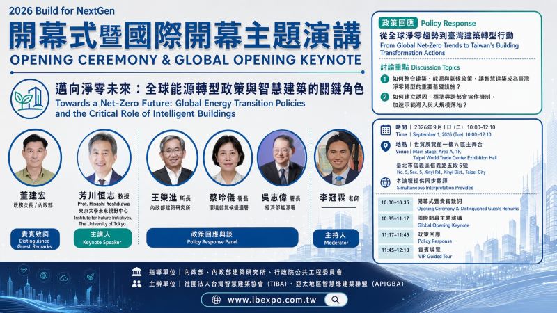 《圖說》9月1日至4日台北世貿登場「2026 Build for NextGen聚焦AI、機器人與下一代建築」,歡迎參觀。〈社團法人台灣智慧建築協會提供〉